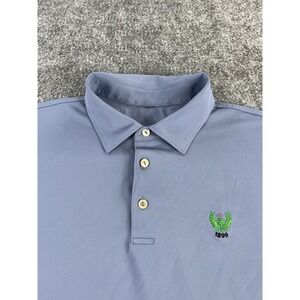 Peter Millar Summer Comfort Polo Shirt Mens XL Blue Garden City Golf Club